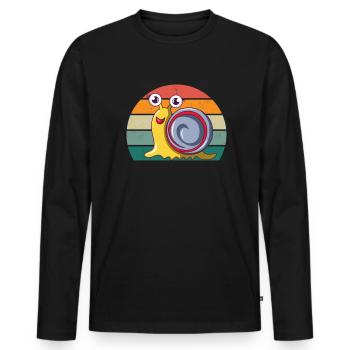 Insectes limaces Coquille de limace Nudibranche - T-shirt manches longues Premium bio Homme - noir - Devant - Nico (187cm)