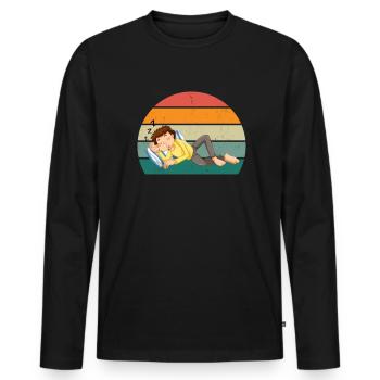 Schnarcher Schnarcherin Traktor Motor Schnarchen - Männer Premium Bio Langarmshirt - Schwarz - Vorne - Nico (187cm)