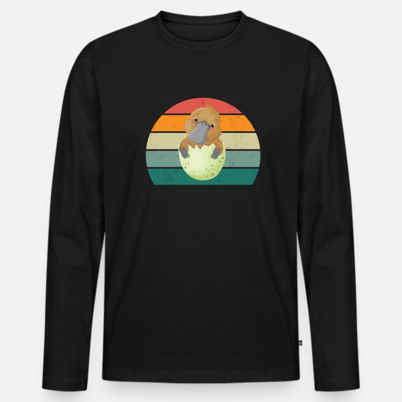 Schnabeltier Schnabel Biber Ente Eier Säugetier - Männer Premium Bio Langarmshirt - Schwarz
