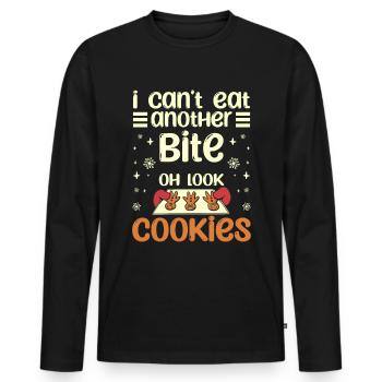 I can't eat another bite oh look christmas cookies - Men's Premium Organic Long Sleeve Shirt - black - Front - Nico (187cm)
