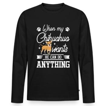 My Chihuahua can do anything - Men's Premium Organic Long Sleeve Shirt - black - Front - Nico (187cm)