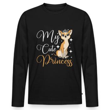 My cute prince Chihuahua - Men's Premium Organic Long Sleeve Shirt - black - Front - Nico (187cm)