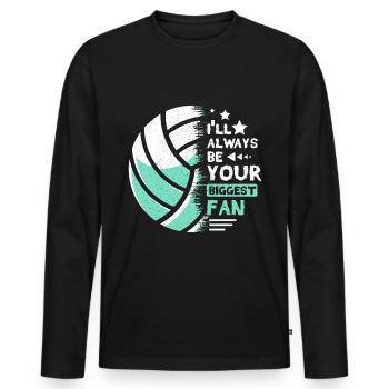 Je serai toujours votre plus grand fan de volleyball - T-shirt manches longues Premium bio Homme - noir - Devant - Nico (187cm)