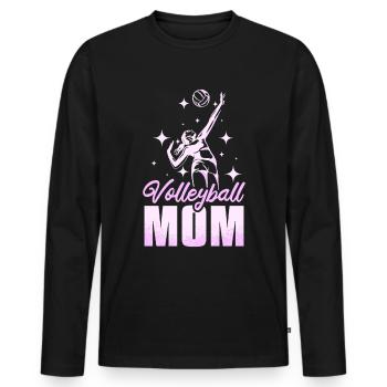 Mothers day Mommy Volleyball Mom - Männer Premium Bio Langarmshirt - Schwarz - Vorne - Nico (187cm)