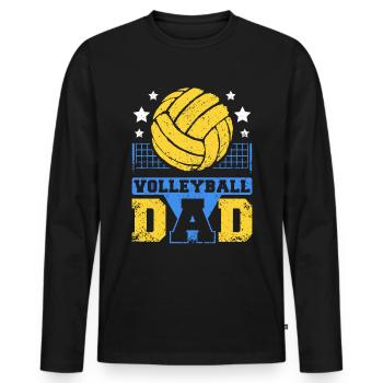 Fathers day Daddy Volleyball Dad - Männer Premium Bio Langarmshirt - Schwarz - Vorne - Nico (187cm)