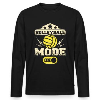 Mode Volleyball activé - T-shirt manches longues Premium bio Homme - noir - Devant - Nico (187cm)