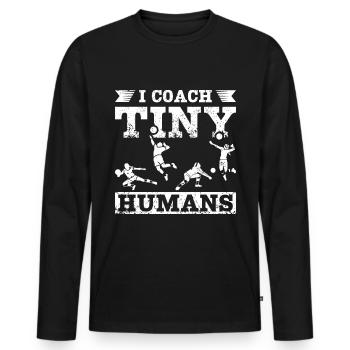 J’entraîne un entraîneur de volleyball de petits humains - T-shirt manches longues Premium bio Homme - noir - Devant - Nico (187cm)