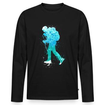 Splash Winter Randonnée - T-shirt manches longues Premium bio Homme - noir - Devant - Nico (187cm)