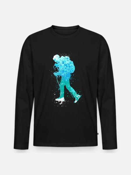 Splash Winter Hiking - Men's Premium Organic Long Sleeve Shirt - black