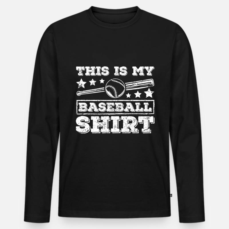This is my baseball - Männer Premium Bio Langarmshirt - Schwarz