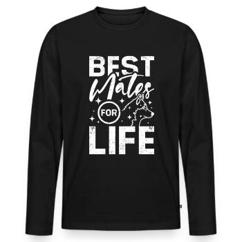 Best mates for life siberian husky - Men's Premium Organic Long Sleeve Shirt - black - Front - Nico (187cm)