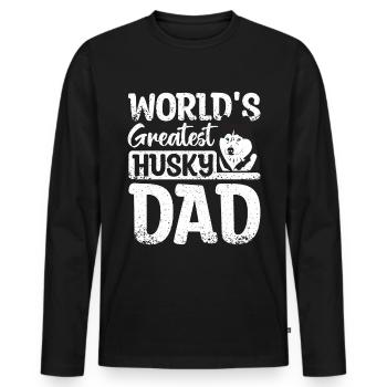 World's greatest siberian husky dad - Männer Premium Bio Langarmshirt - Schwarz - Vorne - Nico (187cm)