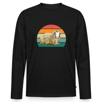 Ovins Troupeau de moutons Chèvres Chèvres Agneau Laine ovine - T-shirt manches longues Premium bio Homme - noir - Devant - Nico (187cm)