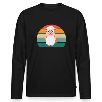 Sheep Flock of sheep Goats Goats Lamb Sheep wool - Men's Premium Organic Long Sleeve Shirt - black - Front - Nico (187cm)