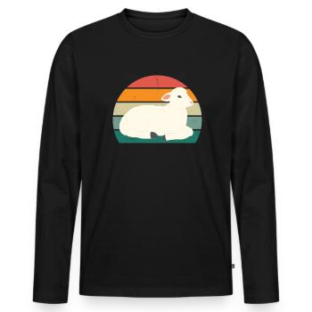 Sheep Flock of sheep Goats Goats Lamb Sheep wool - Men's Premium Organic Long Sleeve Shirt - black - Front - Nico (187cm)