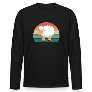 Ovins Troupeau de moutons Chèvres Chèvres Agneau Laine ovine - T-shirt manches longues Premium bio Homme - noir - Devant - Nico (187cm)