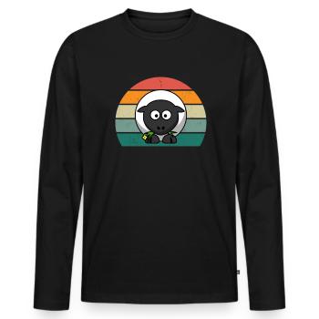 Sheep Flock of sheep Goats Goats Lamb Sheep wool - Men's Premium Organic Long Sleeve Shirt - black - Front - Nico (187cm)