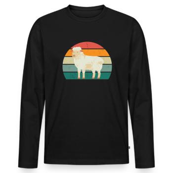 Schafe Schafherde Ziege Ziegen Lamm Schaf Wolle - Männer Premium Bio Langarmshirt - Schwarz - Vorne - Nico (187cm)