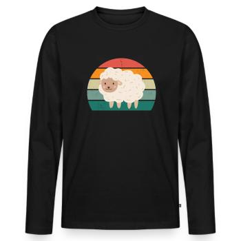 Schafe Schafherde Ziege Ziegen Lamm Schaf Wolle - Männer Premium Bio Langarmshirt - Schwarz - Vorne - Nico (187cm)
