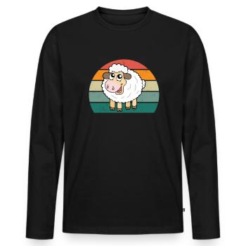 Ovins Troupeau de moutons Chèvres Chèvres Agneau Laine ovine - T-shirt manches longues Premium bio Homme - noir - Devant - Nico (187cm)
