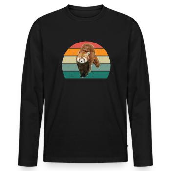 Red Pandas Red Panda Bamboo Asia Red Panda Bear - Men's Premium Organic Long Sleeve Shirt - black - Front - Nico (187cm)