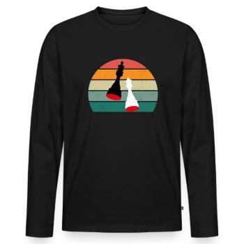 Chess player Chess player King Queen Chess - Men's Premium Organic Long Sleeve Shirt - black - Front - Nico (187cm)
