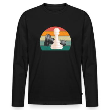 Chess player Chess player King Queen Chess - Men's Premium Organic Long Sleeve Shirt - black - Front - Nico (187cm)