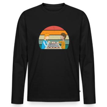 Chess player Chess player King Queen Chess - Men's Premium Organic Long Sleeve Shirt - black - Front - Nico (187cm)