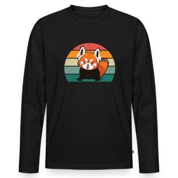 Pandas roux Panda rouge Bambou Asie Panda Rouge Ours - T-shirt manches longues Premium bio Homme - noir - Devant - Nico (187cm)
