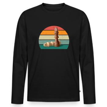 Joueur d’échecs Joueur d’échecs King Queen Chess - T-shirt manches longues Premium bio Homme - noir - Devant - Nico (187cm)