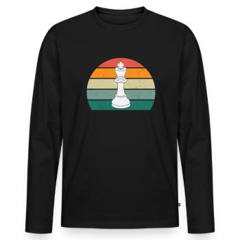 Chess player Chess player King Queen Chess - Men's Premium Organic Long Sleeve Shirt - black - Front - Nico (187cm)