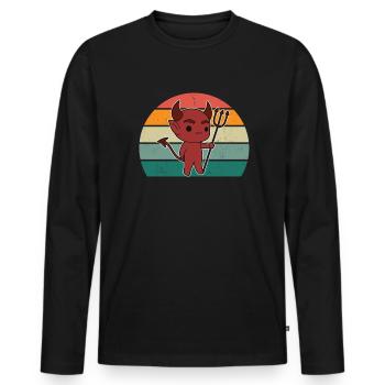 Teufel teuflisch Satan Böse Hölle Angst Schrecken - Männer Premium Bio Langarmshirt - Schwarz - Vorne - Nico (187cm)