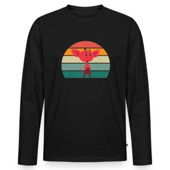 devil devilish satan evil hell fear horror - Men's Premium Organic Long Sleeve Shirt - black - Front - Nico (187cm)