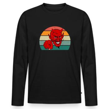 devil devilish satan evil hell fear horror - Men's Premium Organic Long Sleeve Shirt - black - Front - Nico (187cm)