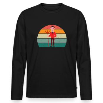 devil devilish satan evil hell fear horror - Men's Premium Organic Long Sleeve Shirt - black - Front - Nico (187cm)