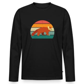 Red Pandas Red Panda Bamboo Asia Red Panda Bear - Men's Premium Organic Long Sleeve Shirt - black - Front - Nico (187cm)
