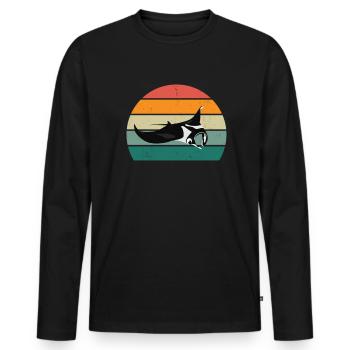 Stingrays Devil rays Flies Gliding Rays - Men's Premium Organic Long Sleeve Shirt - black - Front - Nico (187cm)