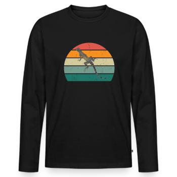 Lézard Lézards Écailles à sang froid Reptiles - T-shirt manches longues Premium bio Homme - noir - Devant - Nico (187cm)
