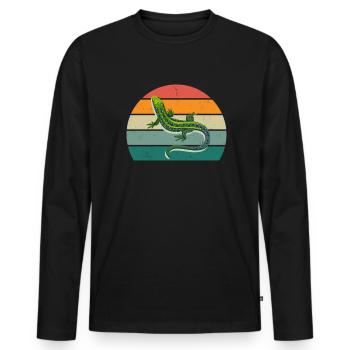 Lizard Lizards Cold-blooded scales Reptiles - Men's Premium Organic Long Sleeve Shirt - black - Front - Nico (187cm)