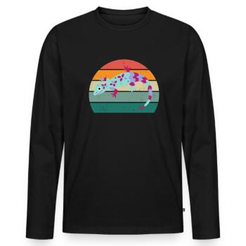Lizard Lizards Cold-blooded scales Reptiles - Men's Premium Organic Long Sleeve Shirt - black - Front - Nico (187cm)
