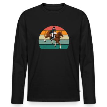 Rider Rider Horse Riding Pony Stable - Men's Premium Organic Long Sleeve Shirt - black - Front - Nico (187cm)