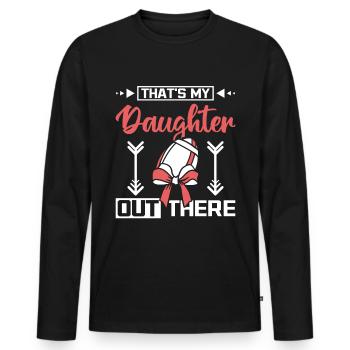 C’est ma fille là-bas Rugby - T-shirt manches longues Premium bio Homme - noir - Devant - Nico (187cm)