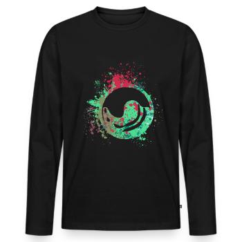 Splash Art Lacrosse - Men's Premium Organic Long Sleeve Shirt - black - Front - Nico (187cm)
