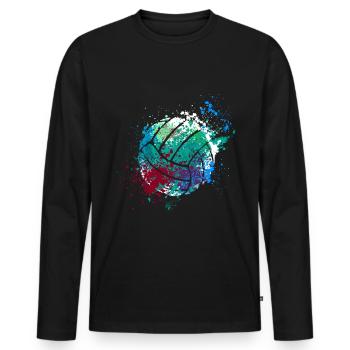Splash Art Volleyball - T-shirt manches longues Premium bio Homme - noir - Devant - Nico (187cm)