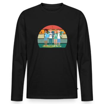Reisen Reisender Reisender Ferien Urlauber Urlaub - Männer Premium Bio Langarmshirt - Schwarz - Vorne - Nico (187cm)