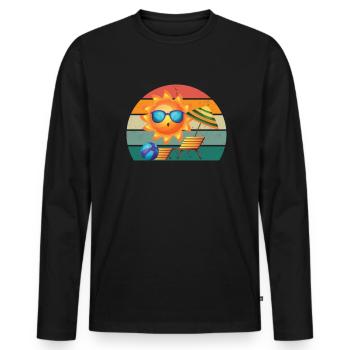 Reisen Reisender Reisender Ferien Urlauber Urlaub - Männer Premium Bio Langarmshirt - Schwarz - Vorne - Nico (187cm)