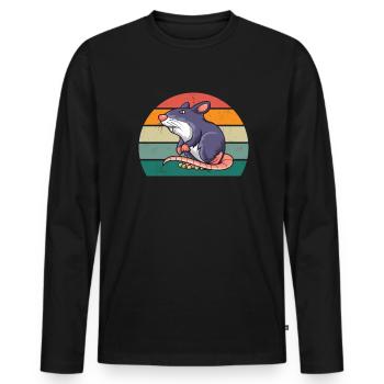 rats rat maman rat papa maison rat égout rat rat - T-shirt manches longues Premium bio Homme - noir - Devant - Nico (187cm)