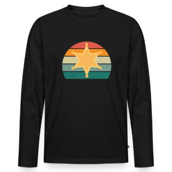 Polizist Polizistin Ordnung Ordnungshüter Polizei - Männer Premium Bio Langarmshirt - Schwarz - Vorne - Nico (187cm)