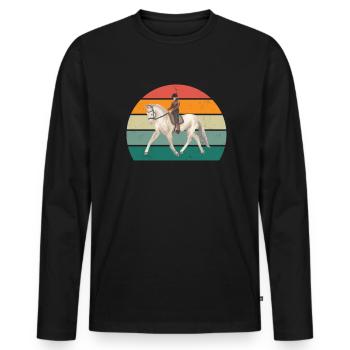 Rider Rider Horse Riding Pony Stable - Men's Premium Organic Long Sleeve Shirt - black - Front - Nico (187cm)