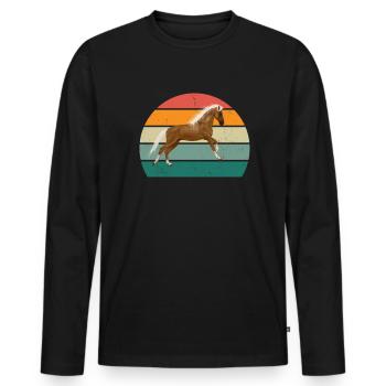 Rider Rider Horse Riding Pony Stable - Men's Premium Organic Long Sleeve Shirt - black - Front - Nico (187cm)